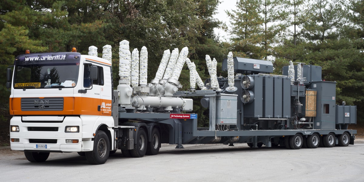 power trnsformer trafo mounted on trailer, Albania, Europe