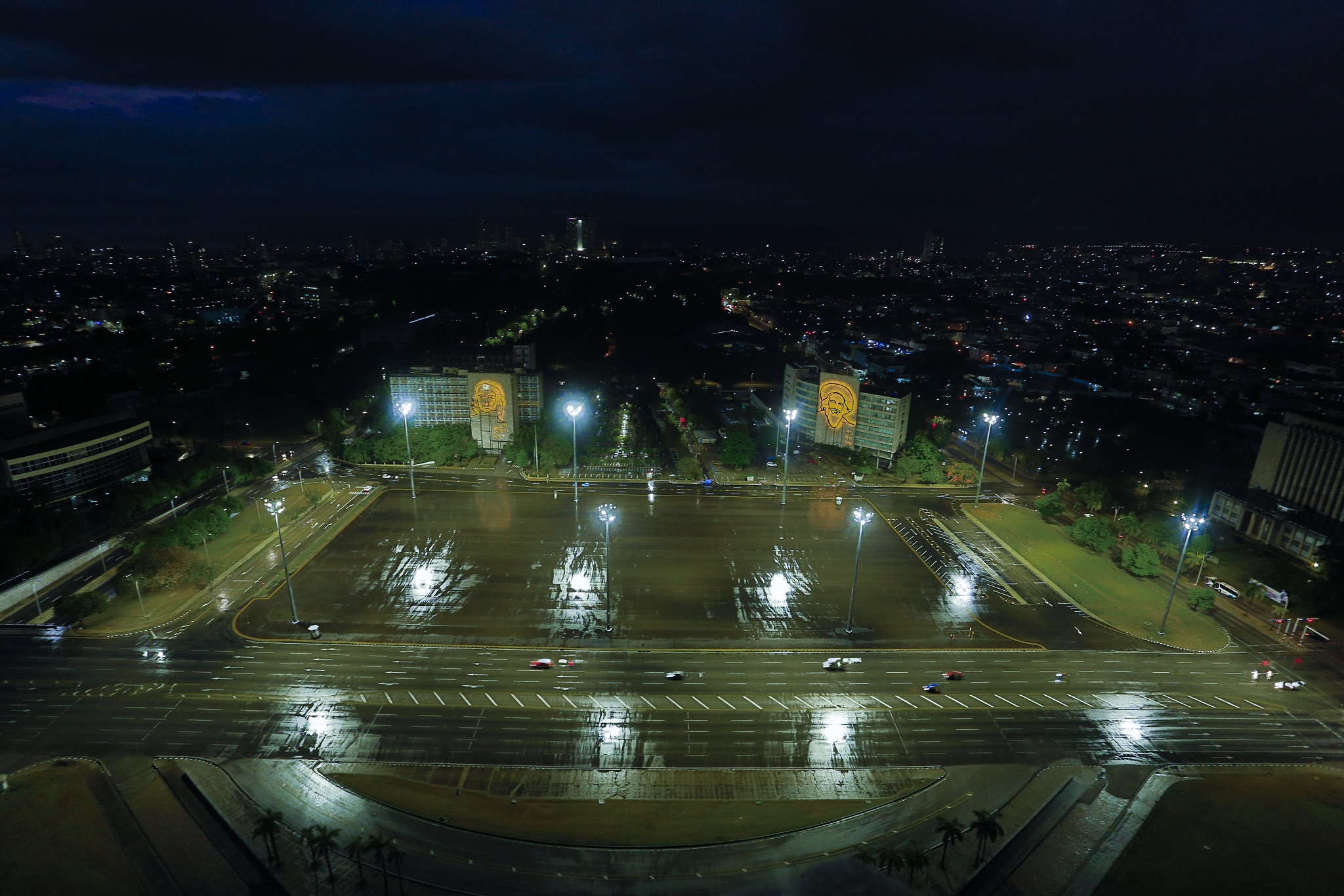 impianto di illuminazione plaza de la Revolucion a Cuba