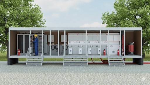 eHouse switchroom and control room for BESS and Photovoltaic systems