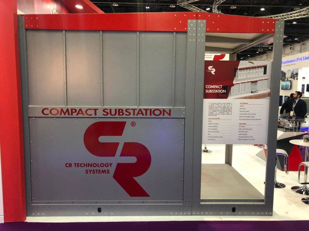 Detail of our booth with compact substation at Middle East Energy 2020