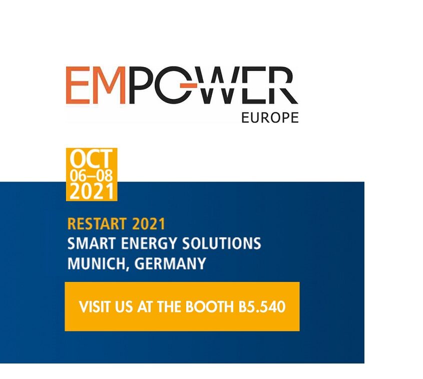 “The smarter E Europe Restart 2021 exhibitions - EM-Power Europe” from October 6th to 8th in Munich, with our sister company