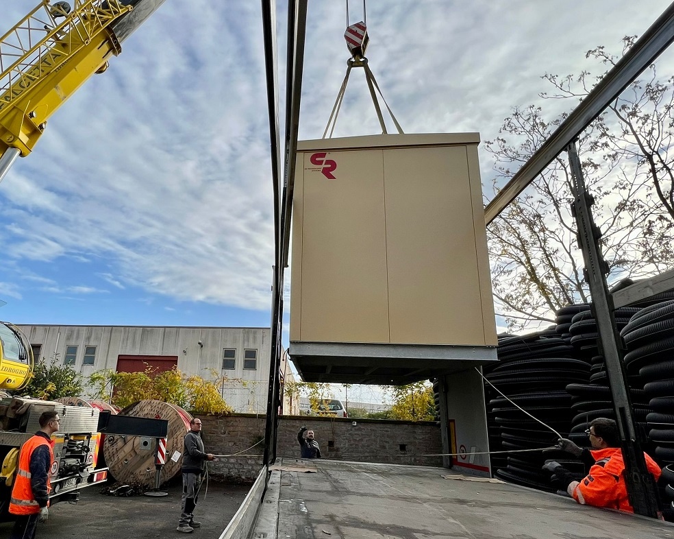 4 modular and plug-in Solar Stations, STC-Kiosk, for the photovoltaic system in Viterbo, Italy.