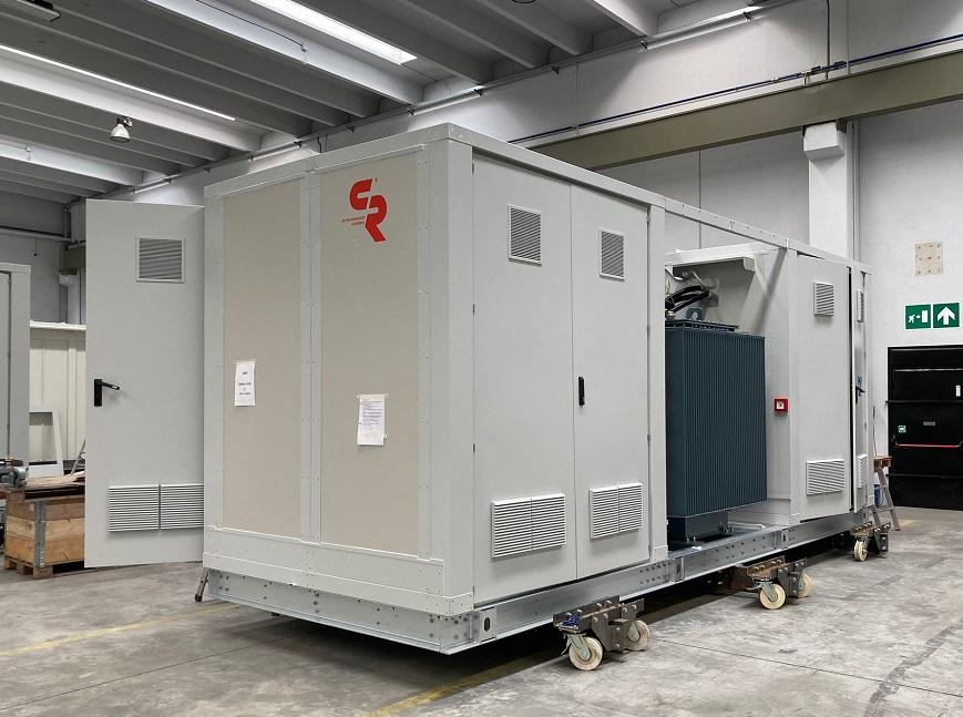 Tailor-made plug and play Skid transformation cabins destined for a photovoltaic plant in Italy