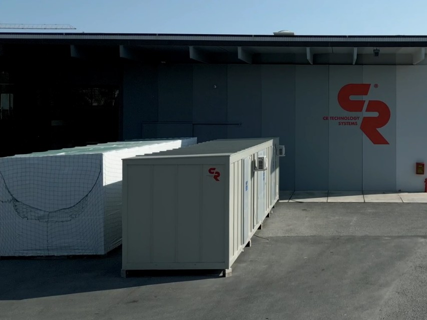 Connection ready and welding-free Switchroom eHouse designed and manufactured for the Guinza Grande plant in Viterbo.