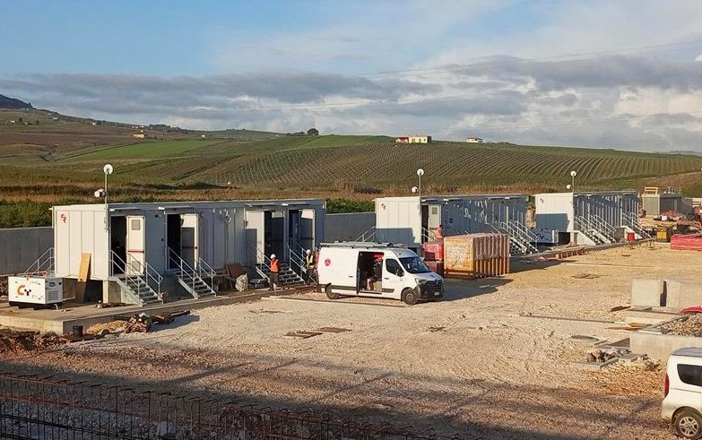 of n. 3 switchrooms for Gallitello connection substation 30/220kV in Gibellina, Sicily.