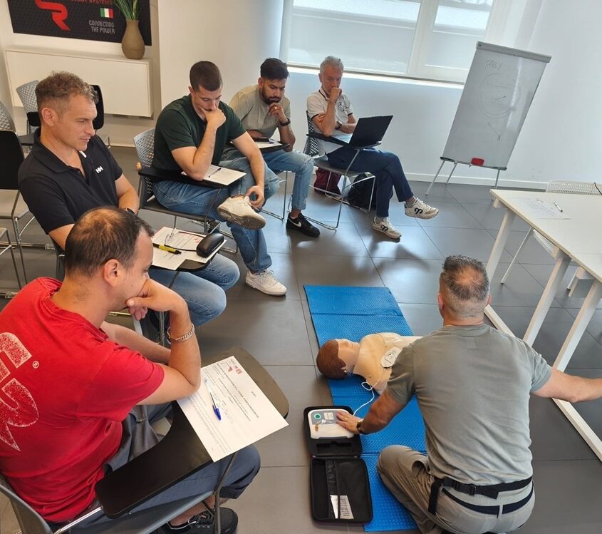We have equipped each of our main facilities with an AED (Automated External Defibrillator) and provided dedicated training courses for our personnel.